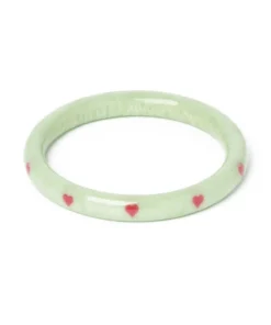 Splendette Valentine's Sweet Pea Heart Bangle Narrow
