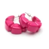 Splendette Iris Pink Heavy Carve Bakelite Hoop Earrings