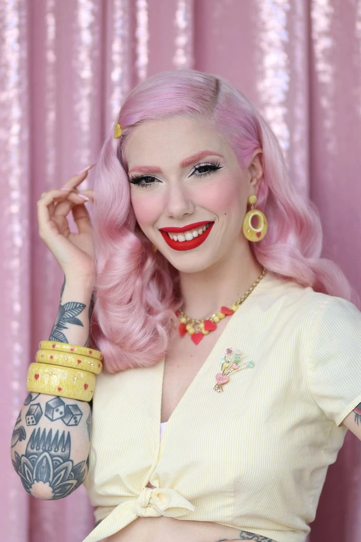 Splendette Valentine's Honey Bunch Starburst Bangle Extra Wide 4 Splendette Valentine's Honey Bunch Starburst Bangle Extra Wide