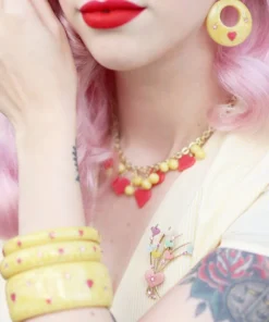 Splendette Valentine's Honey Bunch Heart Bangle Narrow