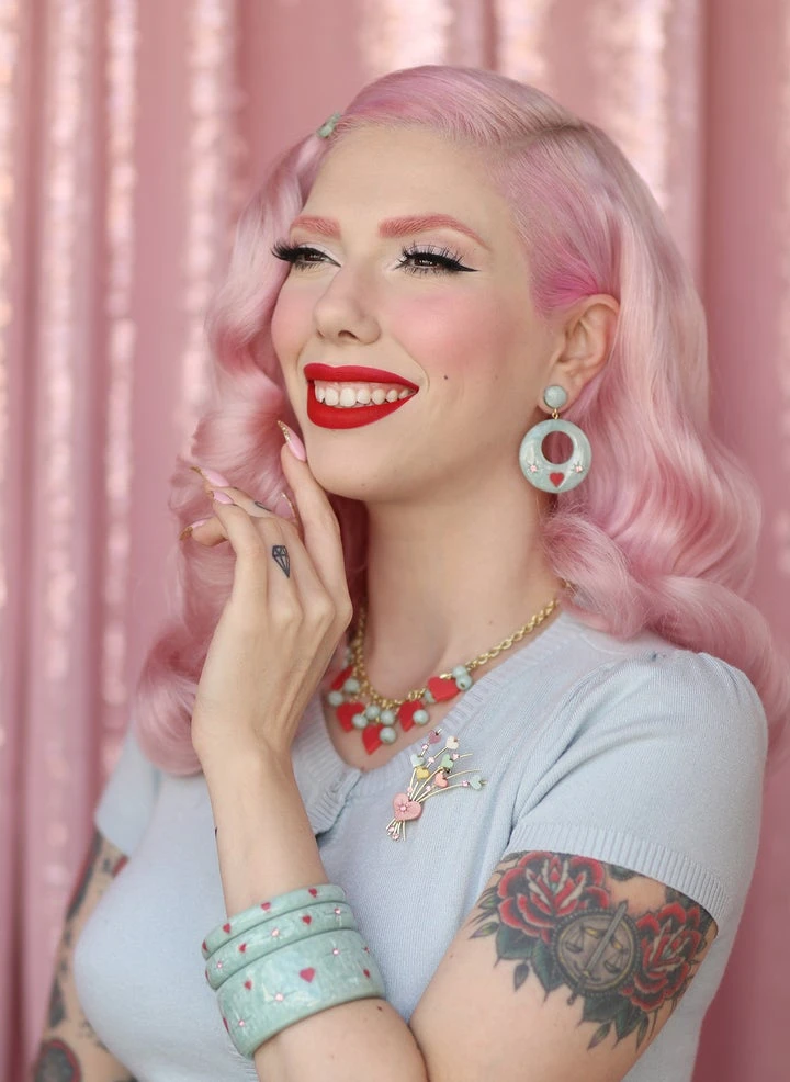 Splendette Valentine's Baby Doll Starburst Bangle Extra Wide 4 Splendette Valentine's Baby Doll Starburst Bangle Extra Wide