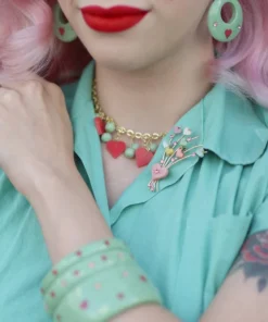 Splendette Valentine's Sweet Pea Heart Necklace