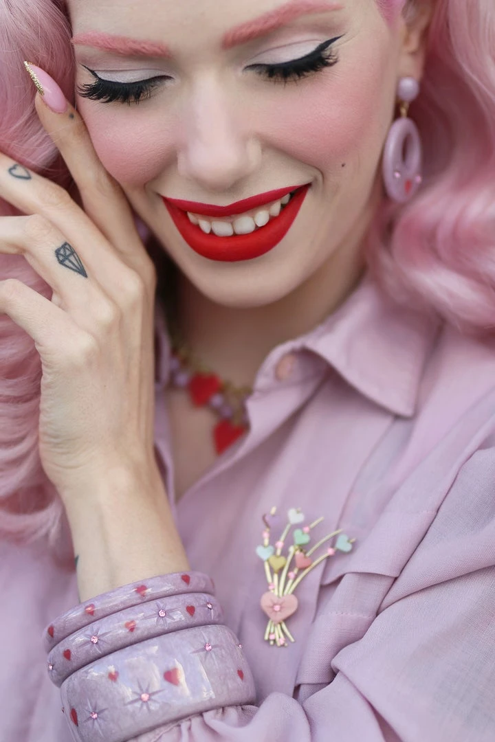 Splendette Valentine's Poppet Starburst Bangle Extra Wide - Duchess 4 Splendette Valentine's Poppet Starburst Bangle Extra Wide - Duchess