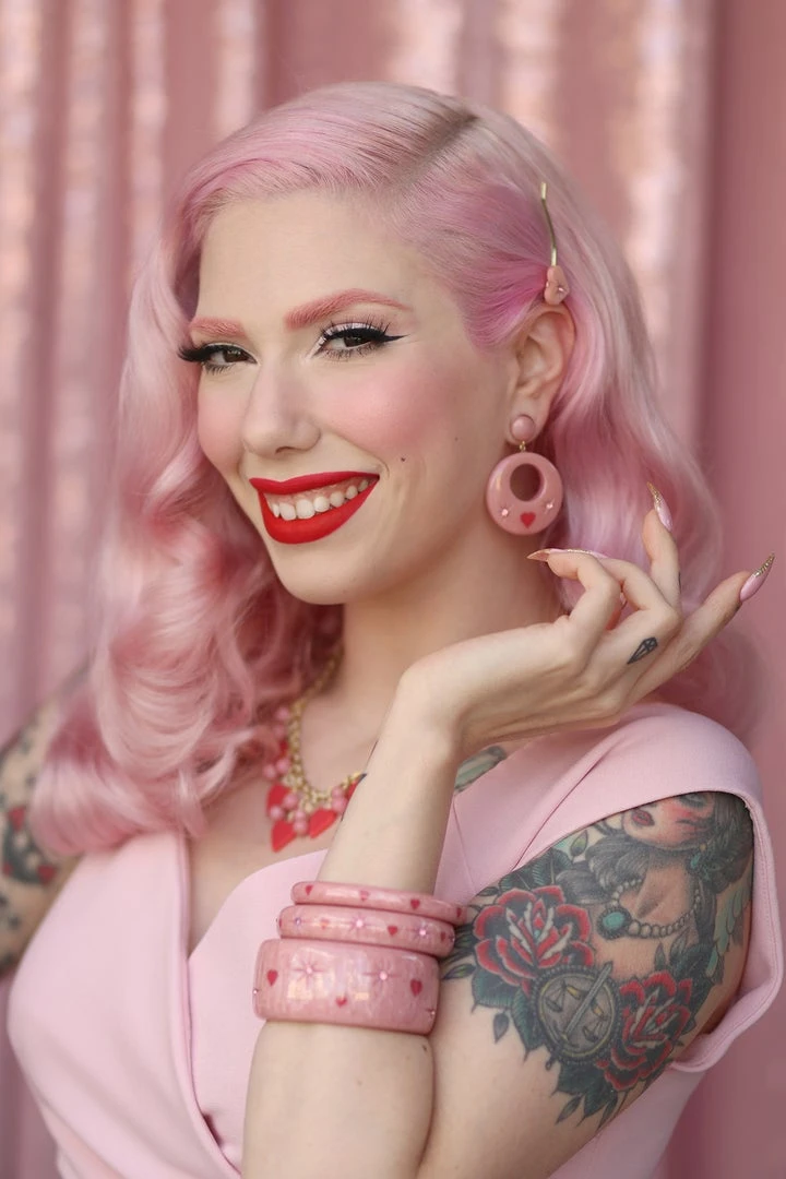 Splendette Valentine's Sweet Cheeks Heart Bangle Narrow 4 Splendette Valentine's Sweet Cheeks Heart Bangle Narrow