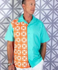 The Oblong Box Shop Men's Breeze Block Button Down Shirt