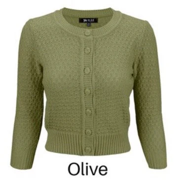 MAK Cropped Crew Neck Cardigan (Various Colours) Tops 8 MAK Cropped Crew Neck Cardigan (Various Colours) Tops