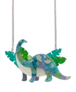 Erstwilder Dinosauria I'll Be Brach Necklace - Green Blue