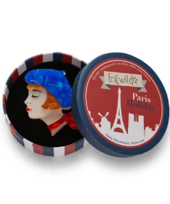 Erstwilder Paris Holiday Tres Chic Blue Brooch