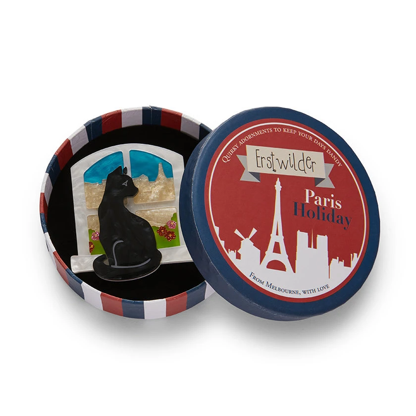Erstwilder Paris Holiday Le Chat Le Reveur Brooch 4 Erstwilder Paris Holiday Le Chat Le Reveur Brooch