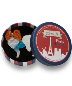 Erstwilder Paris Holiday Papillon En Bleu Brooch