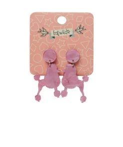 Erstwilder Paris Holiday Poodle Ripple Post Drop Earrings