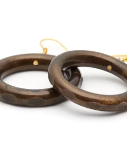 Splendette Golden Espresso Fakelite Drop Hoop Earrings