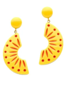 Splendette Sunrise Carved Drop Earrings