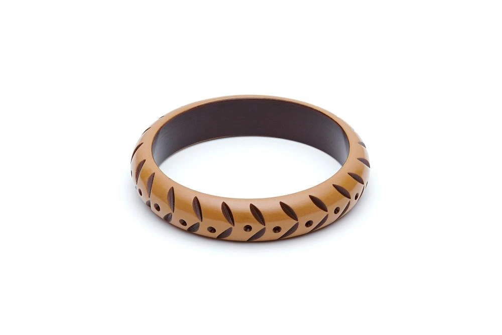 Splendette Midi Almond Carved Bangle 3 Splendette Midi Almond Carved Bangle
