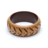 Splendette Wide Almond Carved Bangle 1 Splendette Wide Almond Carved Bangle