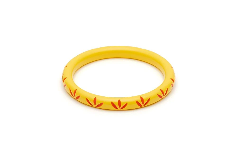 Splendette Narrow Sunrise Carved Bangle 3 Splendette Narrow Sunrise Carved Bangle