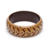 Splendette Wide Almond Carved Bangle - Duchess