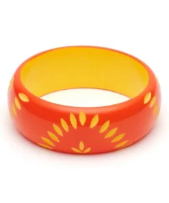 Splendette Wide Sunset Carved Bangle - Duchess