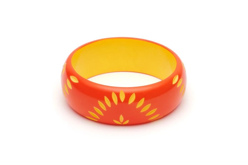 Splendette Wide Sunset Carved Bangle - Duchess 3 Splendette Wide Sunset Carved Bangle - Duchess