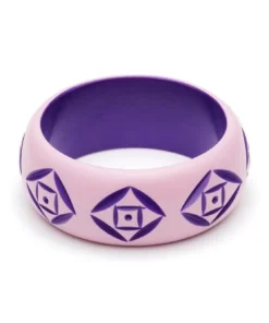 Splendette Wide Clematis Carved Bangle