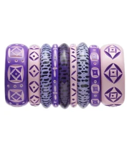 Splendette Wide Violet Carved Bangle