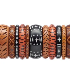 Splendette Midi Almond Carved Bangle 7 Splendette Midi Almond Carved Bangle