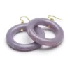 Splendette Lilac Fakelite Drop Hoop Earrings