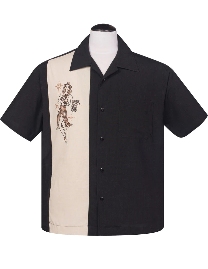 Steady Clothing Steady Mai Tai Mirage Bowling Shirt - Black 3 Steady Clothing Steady Mai Tai Mirage Bowling Shirt - Black