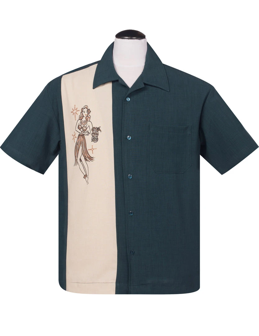 Steady Clothing Steady Mai Tai Mirage Bowling Shirt - Teal 3 Steady Clothing Steady Mai Tai Mirage Bowling Shirt - Teal