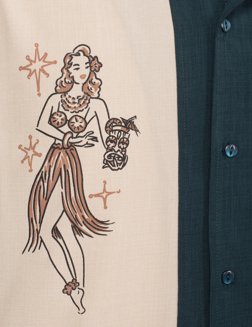 Steady Clothing Steady Mai Tai Mirage Bowling Shirt - Teal 4 Steady Clothing Steady Mai Tai Mirage Bowling Shirt - Teal