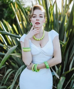 Splendette Midi Carved Bangle - Lime 9 Splendette Midi Carved Bangle - Lime