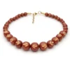Splendette Carved Bead Necklace - Café