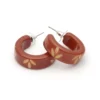 Splendette Carved Hoop Earrings - Café 1 Splendette Carved Hoop Earrings - Café