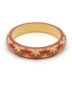 Splendette Midi Carved Bangle - Café