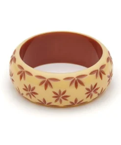 Splendette Wide Carved Bangle - Lait