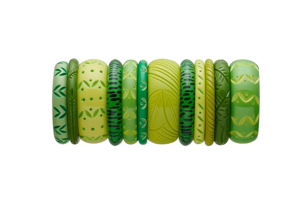 Splendette Midi Carved Bangle - Lime 5 Splendette Midi Carved Bangle - Lime