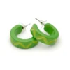 Splendette Carved Hoop Earrings - Lime
