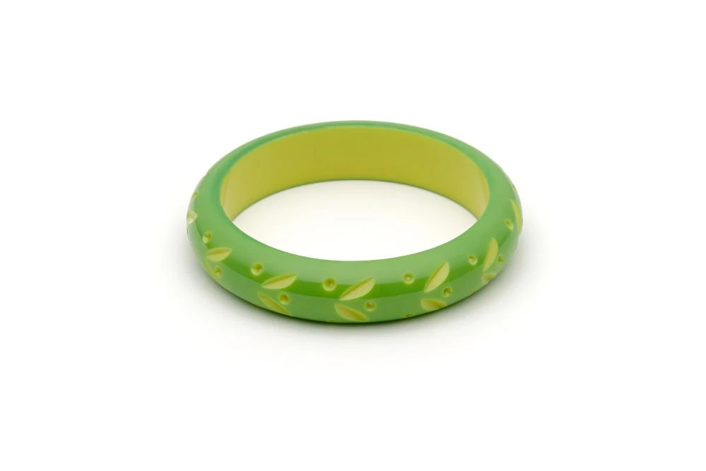 Splendette Midi Carved Bangle - Lime 3 Splendette Midi Carved Bangle - Lime
