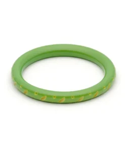 Splendette Narrow Carved Bangle - Lime