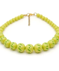 Splendette Carved Bead Necklace - Zest