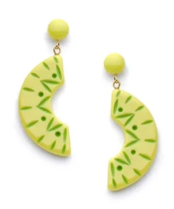 Splendette Carved Drop Earrings - Zest