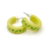 Splendette Carved Hoop Earrings - Zest