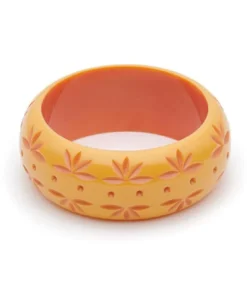 Splendette Wide Carved Bangle - Honeysuckle