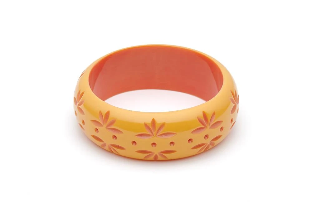 Splendette Wide Carved Bangle Duchess - Honeysuckle 3 Splendette Wide Carved Bangle Duchess - Honeysuckle