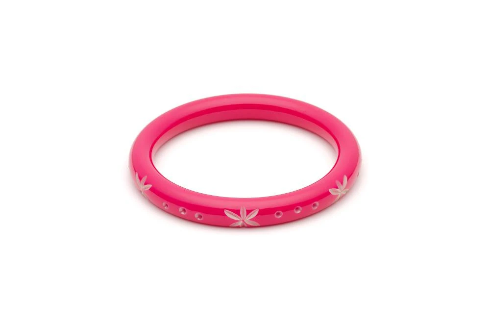 Splendette Narrow Carved Bangle - Raspberry 3 Splendette Narrow Carved Bangle - Raspberry