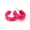 Splendette Carved Hoop Earrings - Raspberry