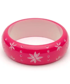 Splendette Wide Carved Bangle Duchess - Raspberry