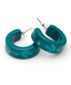 Splendette Carved Hoop Earrings - Dragonfly