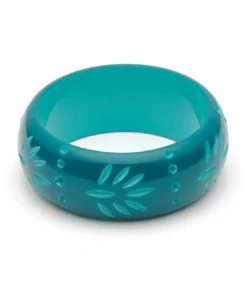 Splendette Wide Carved Bangle - Dragonfly