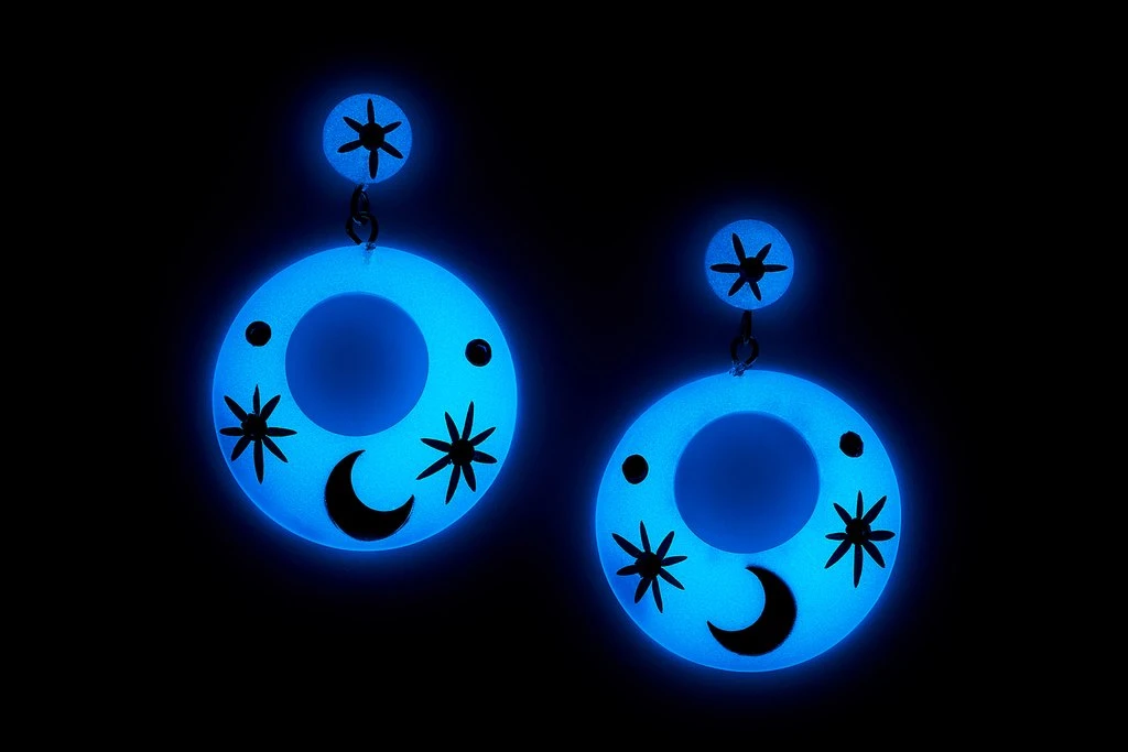 Splendette Wolf Moon Drop Hoop Earrings 4 Splendette Wolf Moon Drop Hoop Earrings